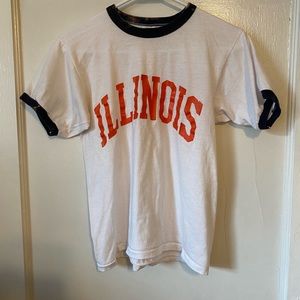 Vintage, University of Illinois Ringer Tshirt, Size Small